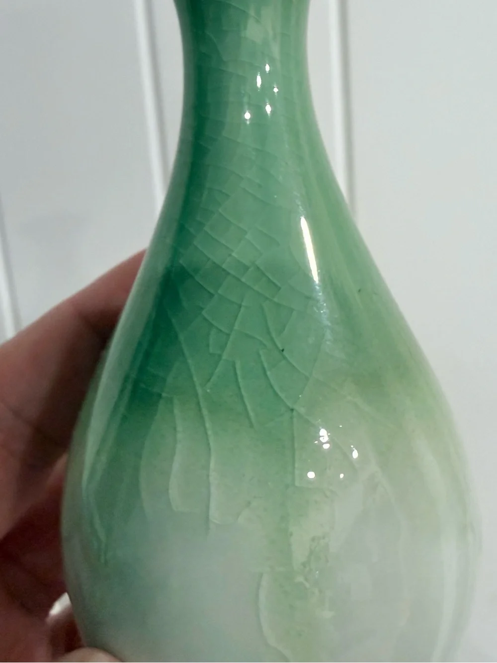 Green Ombre Ceramic Bud Vase